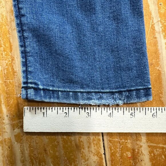Free People Jeans Womens 27 Blue Skinny Dark Wash Stretch Distressed - Picture 4 of 13